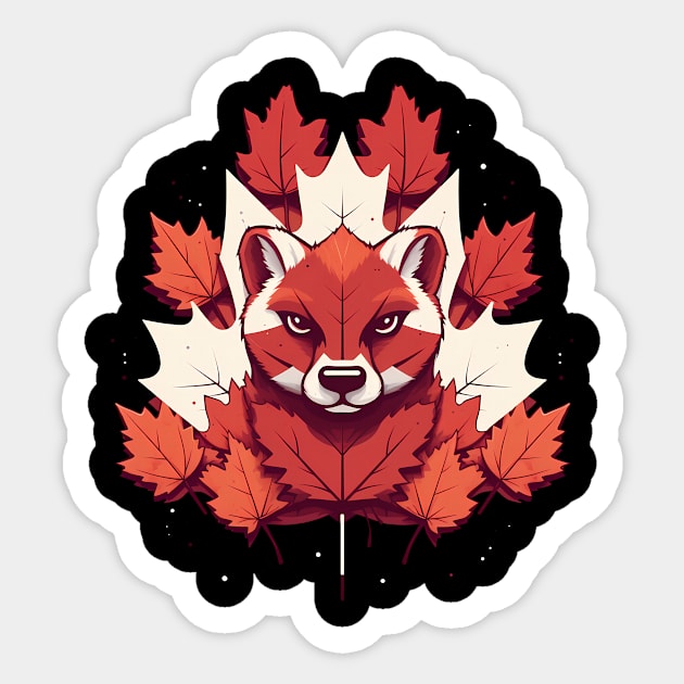 Cougar Cat with Maple leafs Canada Flag Sticker by logiamerch